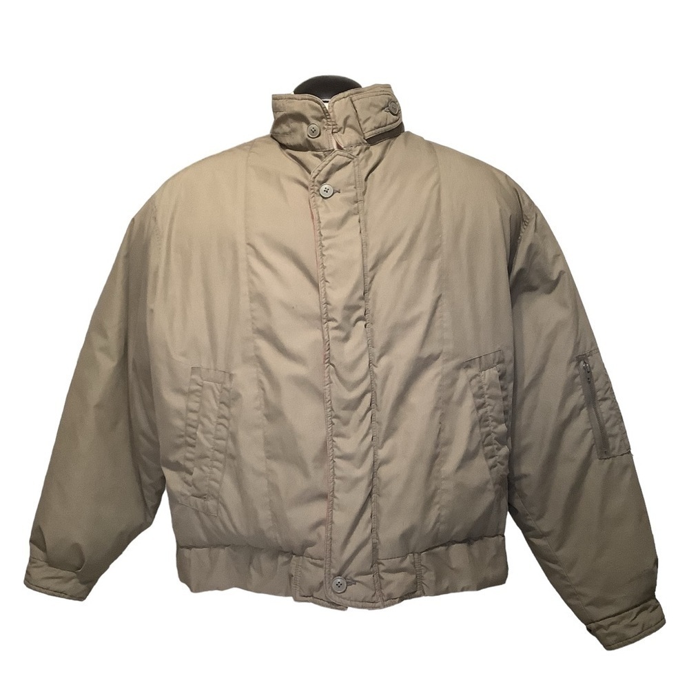 LONDON FOG Tan Down Filled Bomber‎ Jacket XL
